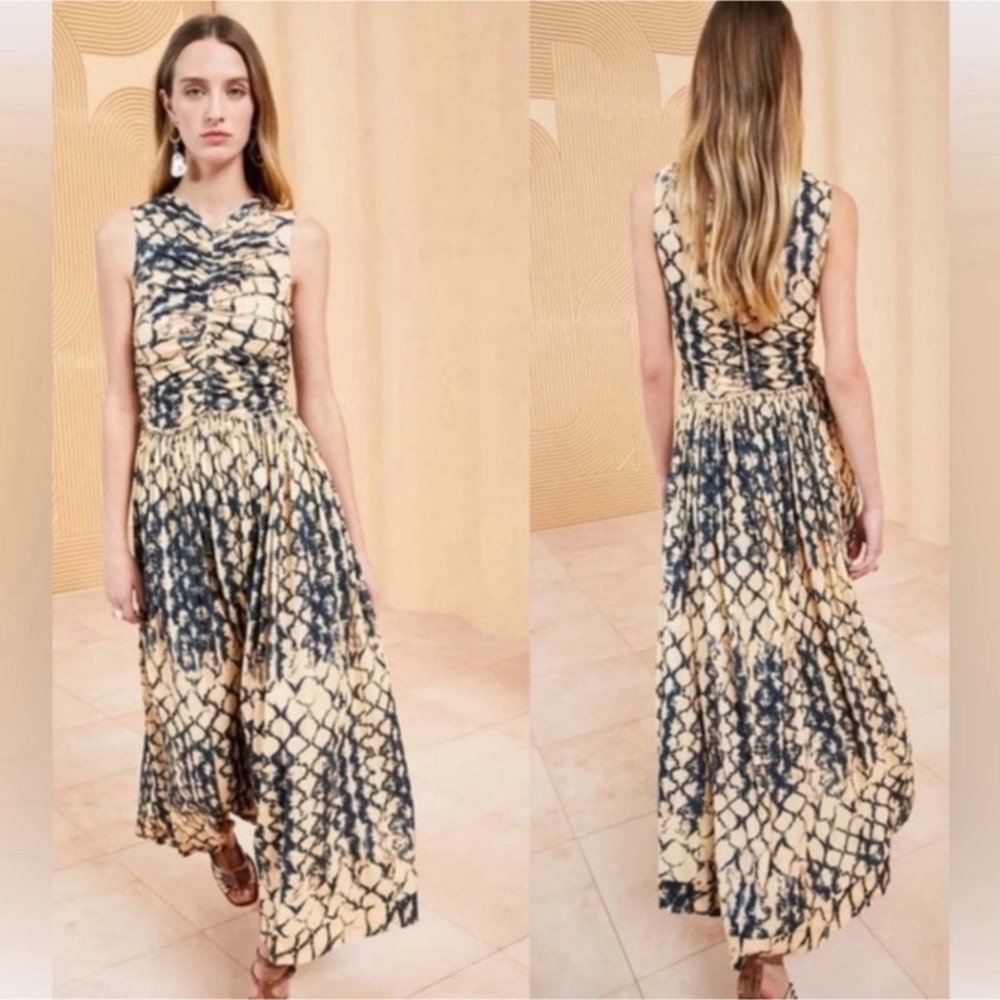 ULLA JOHNSON sascha midi dress in fossil Sz 4